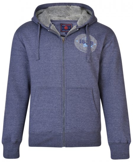 Kam Jeans 7025 Sherpa lined Hoodie Insignia blue - Tröjor & hoodies - Stora hoodies & tröjor - 2XL-14XL