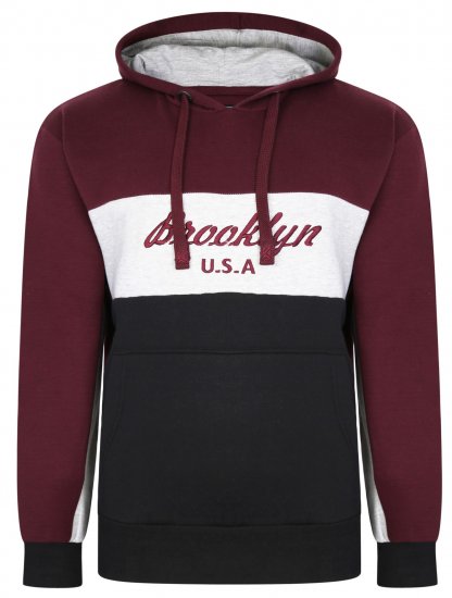 Kam Jeans 7046 Over Head Brooklyn Hoodie Burgundy - Tröjor & hoodies - Stora hoodies & tröjor - 2XL-14XL