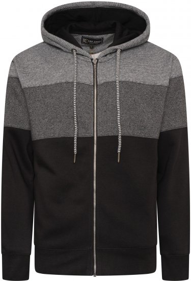 Kam Jeans 7071 Marl Stripe Hoody Black TALL SIZES - HERRKLÄDER MT-6XLT - Kläder för långa män