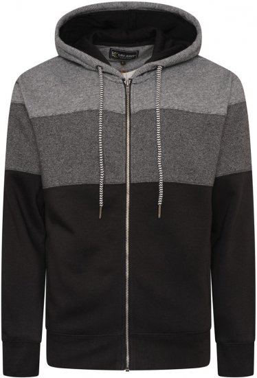 Kam Jeans 7071 Marl Stripe Hoody Black - Tröjor & hoodies - Stora hoodies & tröjor - 2XL-14XL