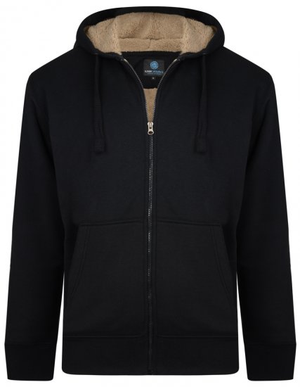 Kam Jeans 709 Sherpa Lined Hoodie Black - Tröjor & hoodies - Stora hoodies & tröjor - 2XL-14XL