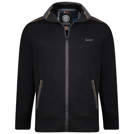 Kam Jeans 714 Shoulder Panel Sweater Black - Tröjor & hoodies - Stora hoodies & tröjor - 2XL-14XL