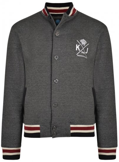 Kam Jeans 719 Button Sweater Charcoal - Tröjor & Hoodies - Stora hoodies & tröjor - 2XL-14XL