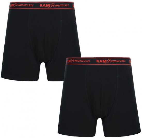 Kam Jeans 804 Boxershorts 2-pack Black - Underkläder & Badkläder - Stora underkläder för män