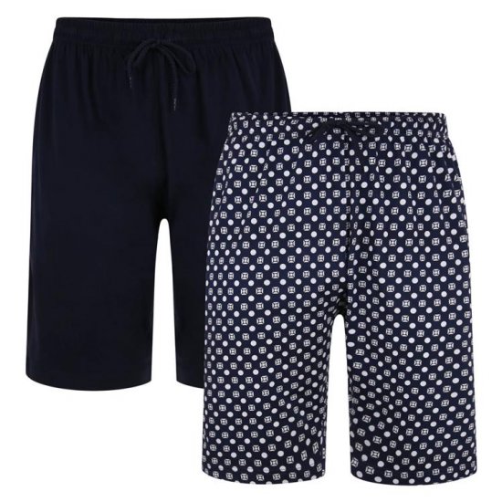 Kam Jeans 876 Lounge Shorts Twin Pack Navy - Underkläder & Badkläder - Stora underkläder - 2XL-8XL