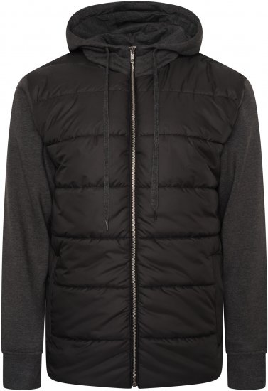 Kam Jeans KV135 Quilted Zip Thru Hoody with Padded Body & Jersey Sleeves Black TALL SIZES - HERRKLÄDER MT-6XLT - Kläder för långa män