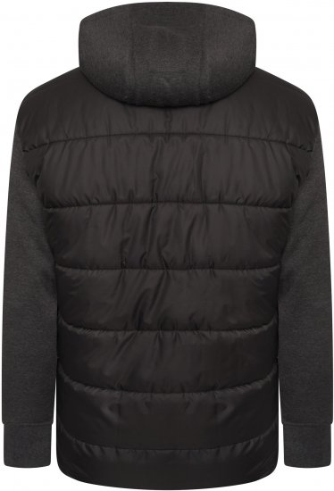 Kam Jeans KV135 Quilted Zip Thru Hoody with Padded Body & Jersey Sleeves Black TALL SIZES - HERRKLÄDER MT-6XLT - Kläder för långa män