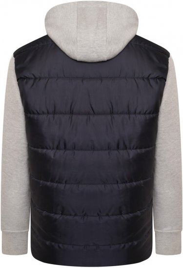 Kam Jeans KV135 Quilted Zip Thru Hoody with Padded Body & Jersey Sleeves Navy TALL SIZES - HERRKLÄDER MT-6XLT - Kläder för långa män