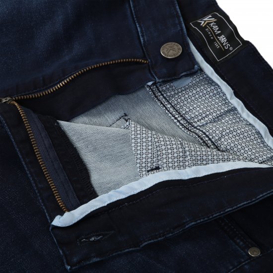 Kam Jeans Nunez Knitted Denim Stretch Fashion Jeans Dark Blue - Jeans & byxor - Stora Jeans och Stora Byxor