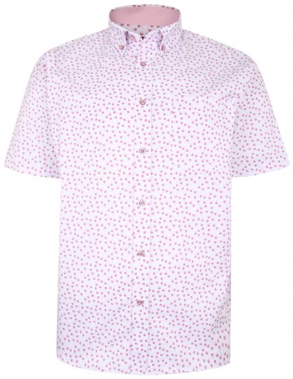 Kam Jeans P012 Premium Short sleeve Shirt Pink - Skjortor - Stora skjortor - 2XL-8XL