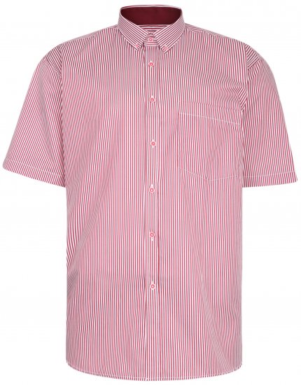 Kam Jeans 643 Premium Short Sleeve Shirt Burgundy - Skjortor - Stora skjortor - 2XL-8XL