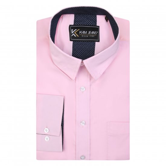 Kam Jeans P684 Premium Stretch Shirt Pink - Skjortor - Stora skjortor - 2XL-8XL