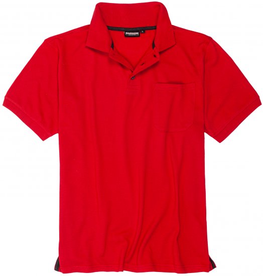 Adamo Klaas Regular fit Polo Shirt with Pocket Red - Pikétröjor - Stora pikétröjor - 2XL-8XL