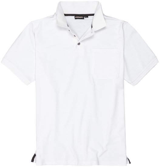 Adamo Klaas Regular fit Polo Shirt with Pocket White - Pikétröjor - Stora pikétröjor - 2XL-8XL