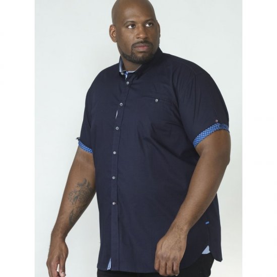D555 Tim Short Sleeve Shirt Navy - Skjortor - Stora skjortor - 2XL-8XL