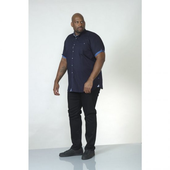 D555 Tim Short Sleeve Shirt Navy - Skjortor - Stora skjortor - 2XL-8XL