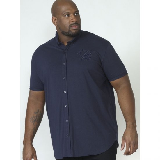 D555 Beaver Couture Jersey Shirt Navy - Skjortor - Stora skjortor - 2XL-8XL
