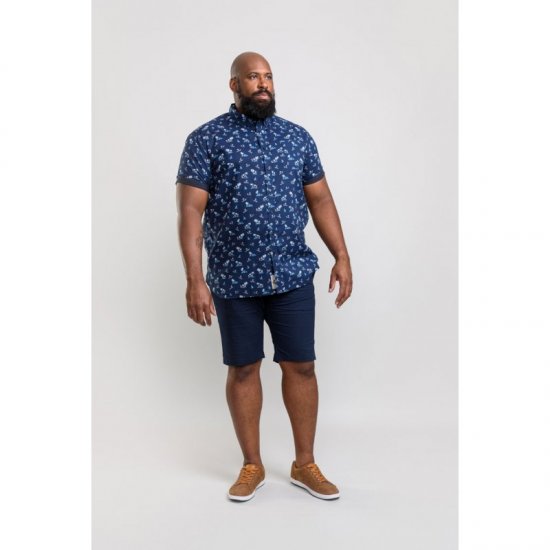 D555 Davian Hawaii Shirt Navy - Skjortor - Stora skjortor - 2XL-8XL