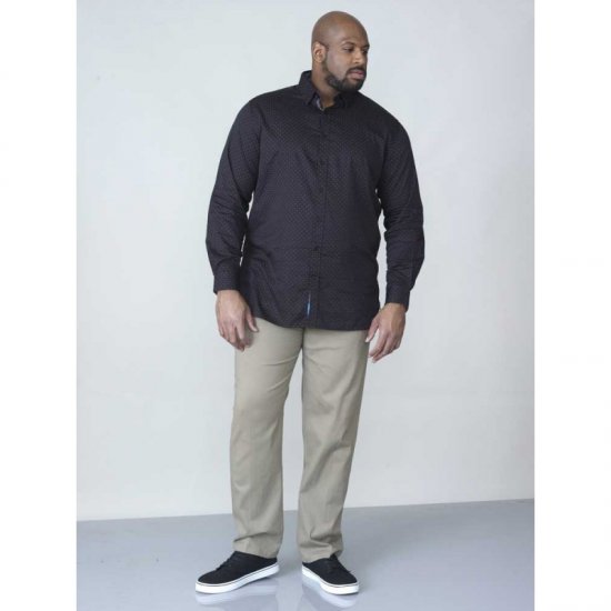 D555 Jahine Long Sleeve Printed Shirt Black - Skjortor - Stora skjortor - 2XL-8XL