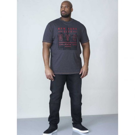 D555 Alex T-shirt Charcoal - T-shirts - Stora T-shirts - 2XL-14XL