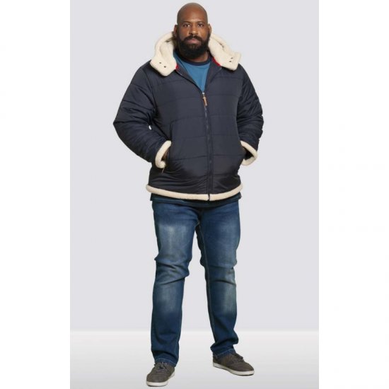 D555 Hudson Hooded Puffer Jacket Navy - Jackor - Stora jackor - 2XL-12XL