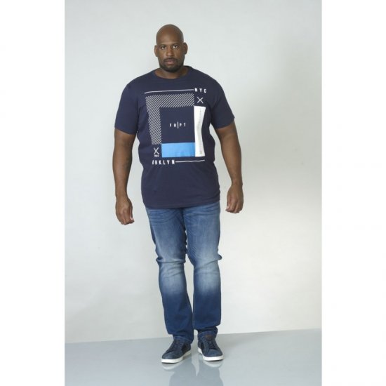 D555 Kenton T-shirt Navy - T-shirts - Stora T-shirts - 2XL-14XL
