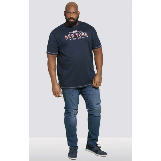 D555 Thornton Embroidery T-shirt Navy - T-shirts - Stora T-shirts - 2XL-14XL