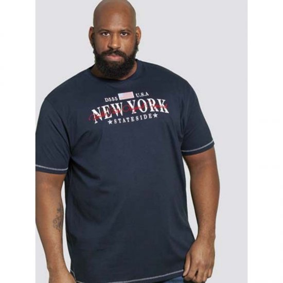 D555 Thornton Embroidery T-shirt Navy - T-shirts - Stora T-shirts - 2XL-14XL