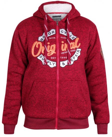 D555 Rylan Hoodie Red - Tröjor & hoodies - Stora hoodies & tröjor - 2XL-14XL