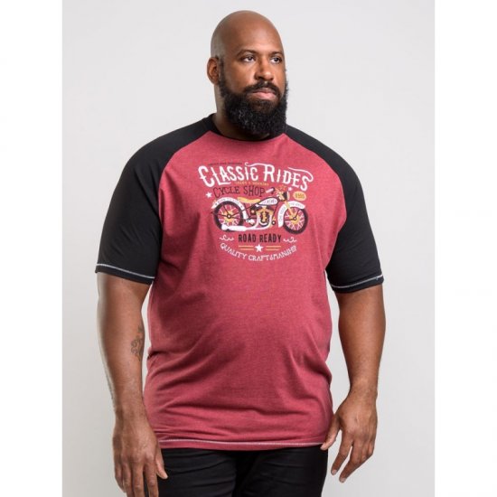 D555 Evans T-shirt Burgundy - T-shirts - Stora T-shirts - 2XL-14XL