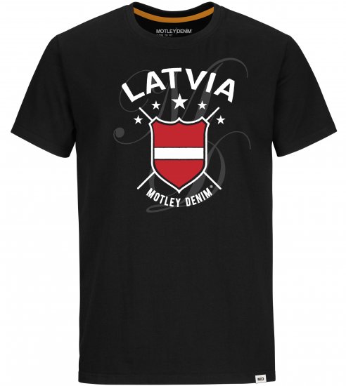 Motley Denim Latvia T-shirt Black - T-shirts - Stora T-shirts - 2XL-14XL