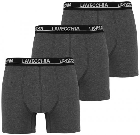 Lavecchia 1020 Boxershorts 3-pack Charcoal - Underkläder & badkläder - Stora underkläder för män
