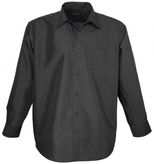 Lavecchia Classic Long Sleeve Shirt Black - Skjortor - Stora skjortor - 2XL-8XL