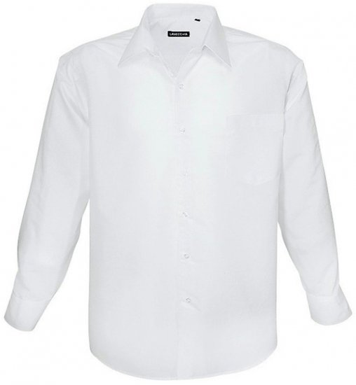 Lavecchia Classic Long Sleeve Shirt White - Skjortor - Stora skjortor - 2XL-8XL