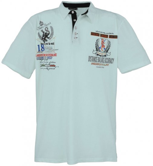 Lavecchia 2038 Printed Jersey Poloshirt Mint - Pikétröjor - Stora pikétröjor - 2XL-8XL