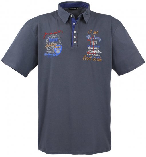 Lavecchia 3101 Printed Jersey Poloshirt Charcoal - Pikétröjor - Stora pikétröjor - 2XL-8XL