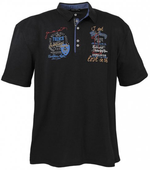 Lavecchia 3101 Printed Jersey Poloshirt Black - Pikétröjor - Stora pikétröjor - 2XL-8XL