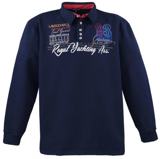 Lavecchia 2024 Printed Sweatshirt with collar Navy - Tröjor & hoodies - Stora hoodies & tröjor - 2XL-14XL