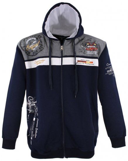 Lavecchia 2022 Printed Zipper Hoodie Navy - Tröjor & hoodies - Stora hoodies & tröjor - 2XL-14XL