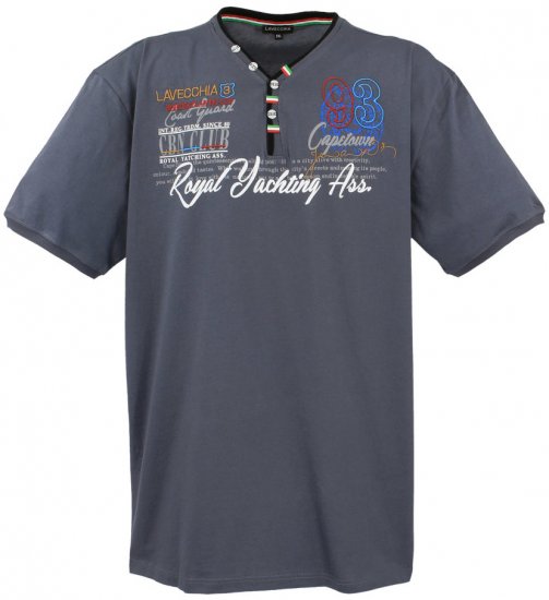 Lavecchia 608 Printed T-shirt Charcoal - T-shirts - Stora T-shirts - 2XL-14XL