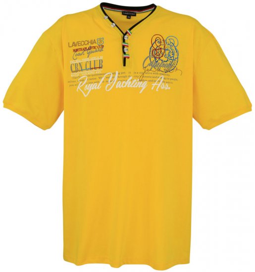 Lavecchia 608 Printed T-shirt Yellow - T-shirts - Stora T-shirts - 2XL-14XL