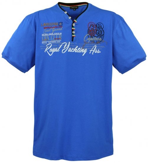 Lavecchia 608 Printed T-shirt Royal Blue - T-shirts - Stora T-shirts - 2XL-14XL