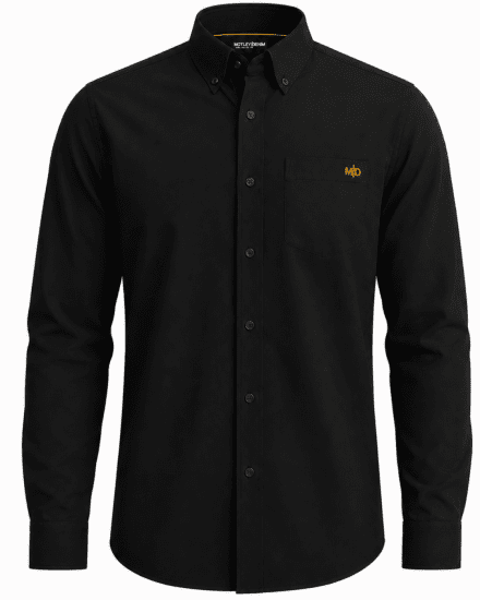 Motley Denim Lisbon Long Sleeve Shirt Black - Skjortor - Stora skjortor - 2XL-8XL