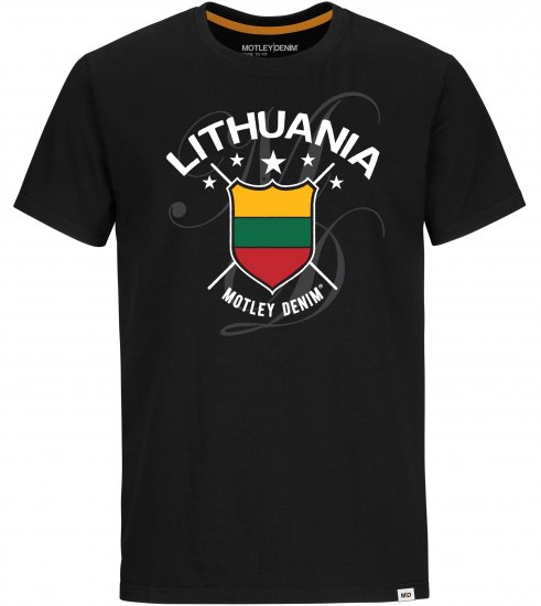 Motley Denim Lithuania T-shirt Black - T-shirts - Stora T-shirts - 2XL-14XL