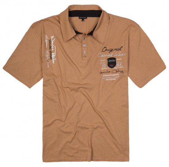 Lavecchia 610 T-shirt med krage Kamelbeige - Pikétröjor - Stora pikétröjor - 2XL-8XL