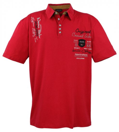 Lavecchia 610 T-shirt med krage Röd - Pikétröjor - Stora pikétröjor - 2XL-8XL