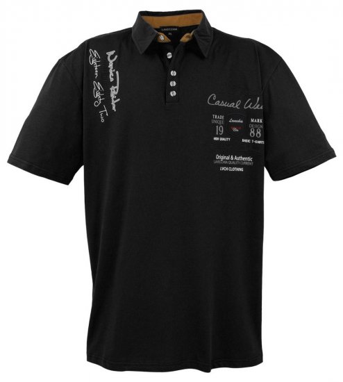 Lavecchia 610 T-shirt med krage Svart - Pikétröjor - Stora pikétröjor - 2XL-8XL