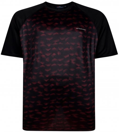 Espionage LW157 Performance T-shirt Black/Red - Träningskläder & friluft - Träningskläder till herr i stora storlekar