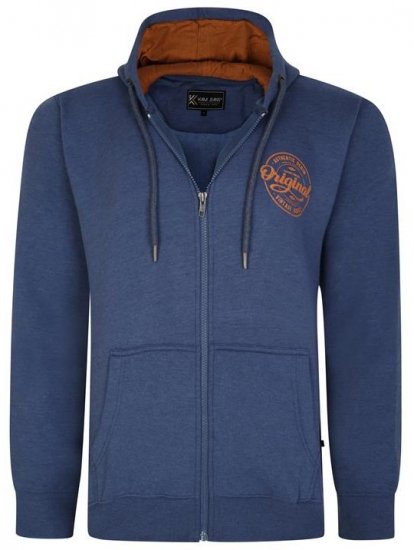 Kam Jeans 7060 Zip Thru Originals Denim Hoodie Royal Blue - Tröjor & Hoodies - Stora hoodies & tröjor - 2XL-14XL