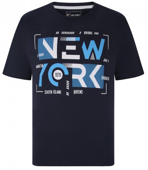 Kam Jeans 5736 NY Print T-Shirts 2-Pack - T-shirts - Stora T-shirts - 2XL-14XL
